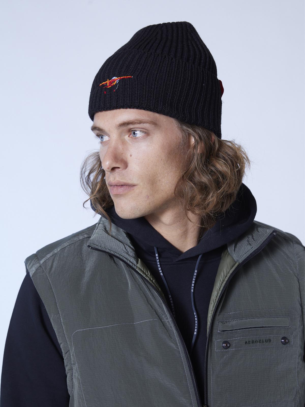 Willi Beanie with seaplane embroidery